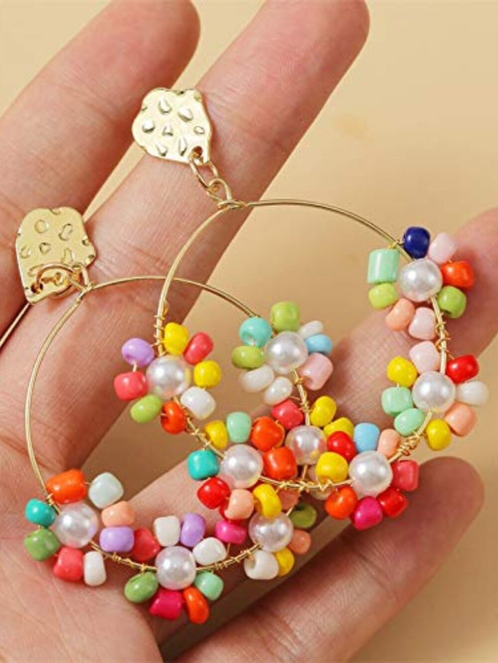 Cute Daisy Flower Beaded Earrings for Women